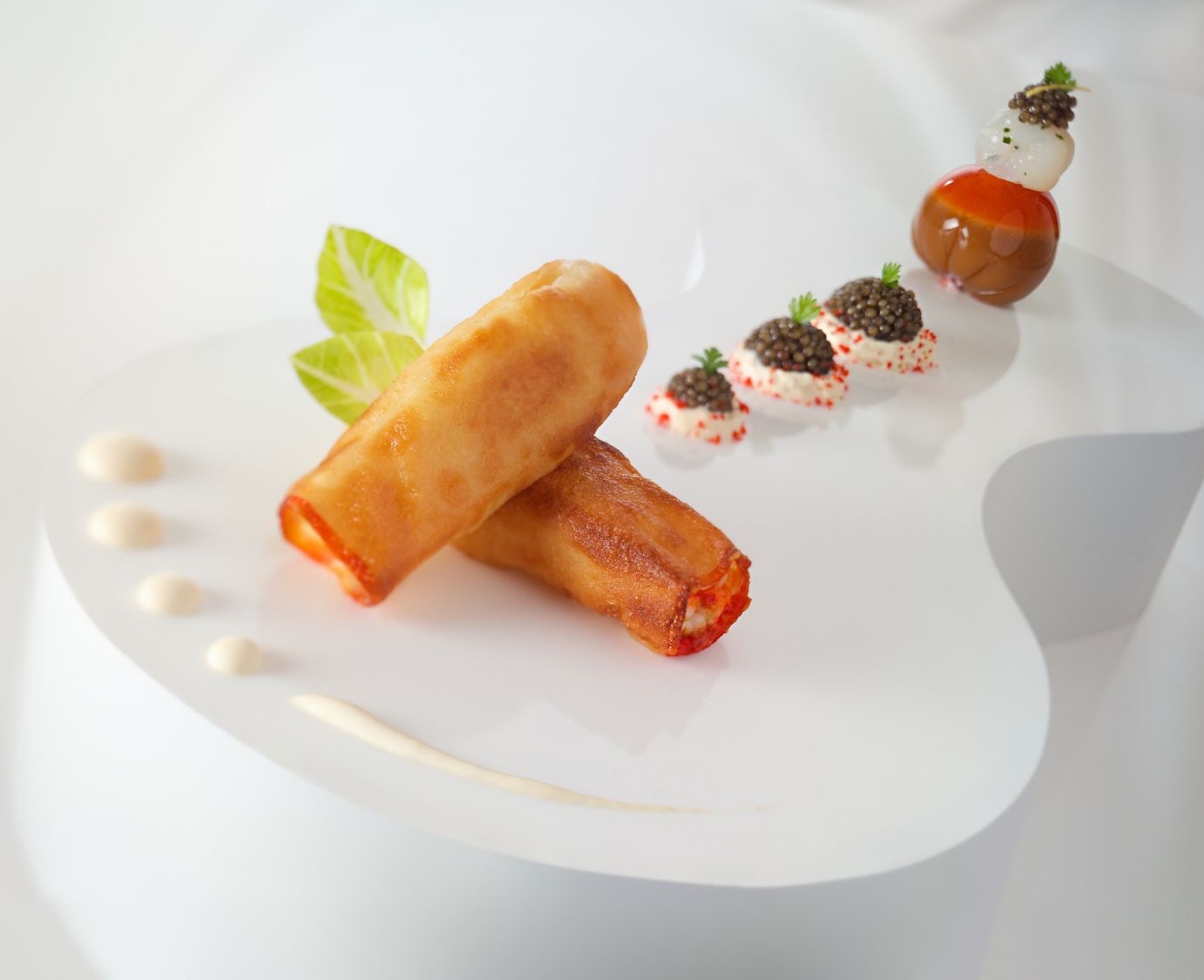 Caviar osciètre / nage corsée / langoustines